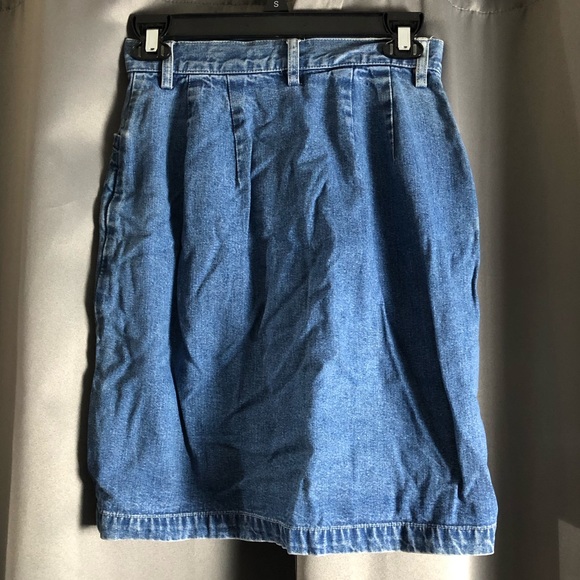 Vintage Eddie Bauer Denim Levi’s Button Down Pencil Skirt - Picture 6 of 11